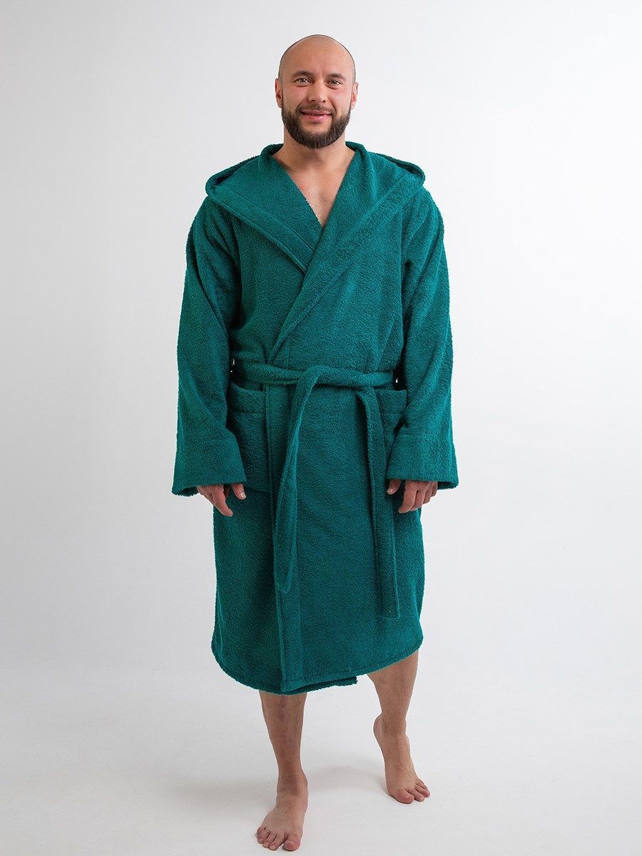 снимок Халат махровый с капюшоном, изумруд от магазина BIO-TEXTILES ОПТ